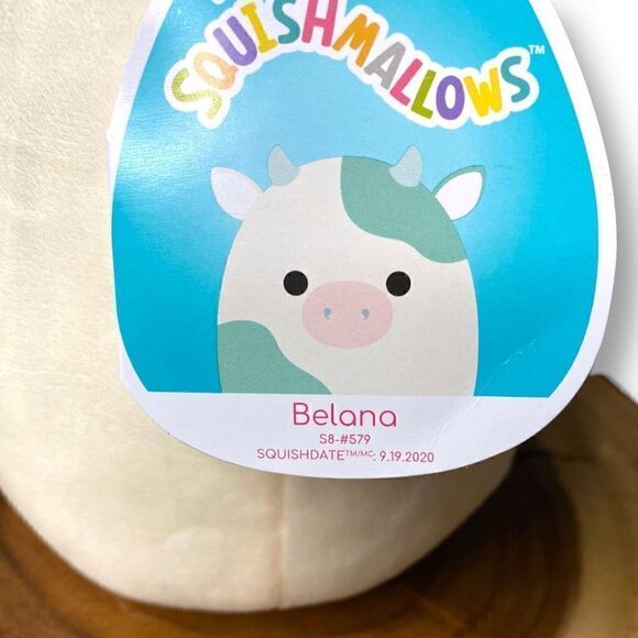 KellyToy Squishmallows Belana the Cow Blue Brand New With Tags 8" inch HTF (b) - Picture 6 of 7